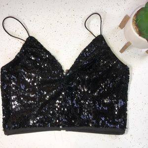 WINDSOR sequined crop top